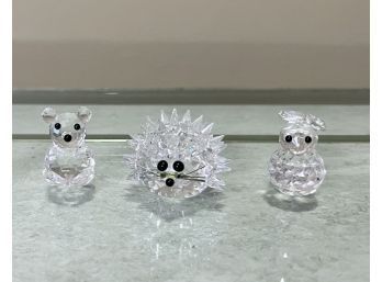 A Collection Of 3 Swarovski Crystal Figurines