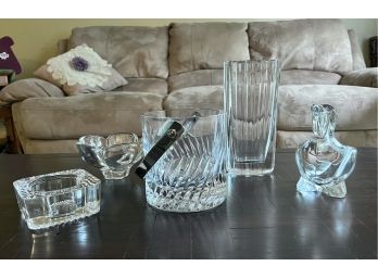 Group Of Crystal Table Top Objects Including Kosta