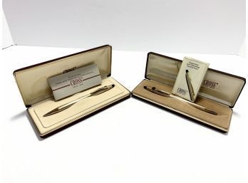 Two Cross Goldtone Writing Instruments With Original Boxes - Working
