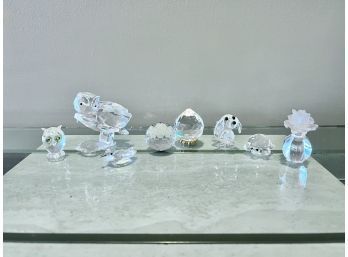 Small Group Of Crystal Figures Including Swarovski