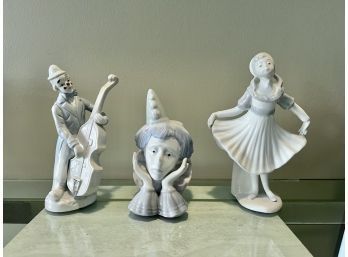 Group Of 3 Decorative Figurines In The Manner Of Lladro