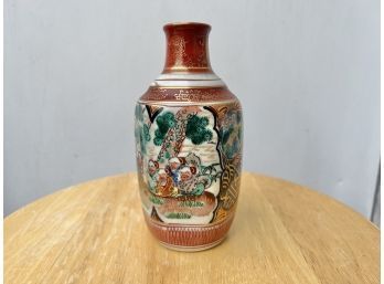 Asian Porcelain Decorative Vase In Crackle Glaze
