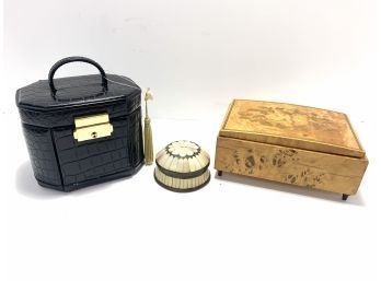 Group Of Three Jewelry Boxes - Including One Musical