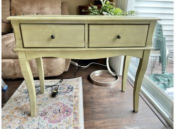 Faux Finish Console Table With Two Drawers