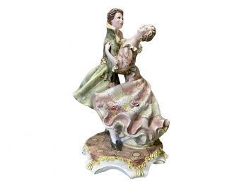 HUGE Benrose Capodimonte Figural Group Of A Romantic Couple Dancing