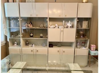 Four Piece Modern Wall Unit With Glass Doors - Contents Not Included
