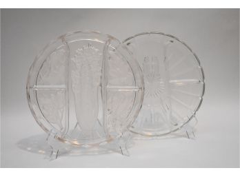 Two Glass Platters