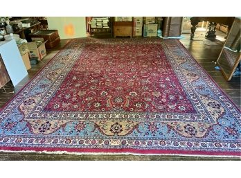 Vintage Room Size Persian Oriental Rug 15.5 Ft  By 11.5 Ft