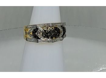 1/5 CTW Diamond Goldtone Sterling Silver Ring