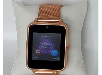 Rose Gold Tone Smart Watch With Mesh Band