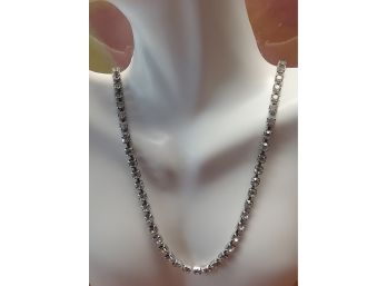 Silvertone Rhinestones Fashion Necklace