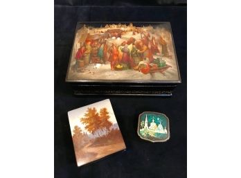 Russian Box Lot #2 - One With Tree Lined Path.
