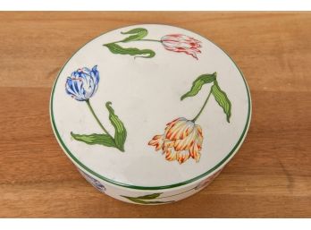 Tiffany & Co. Tulips Porcelain Round Trinket Box