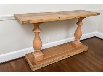 Handcrafted Balustrade Wood Console Table