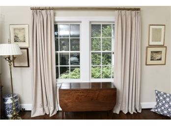 Custom Two Panel Linen Blend Pinch Pleated Drapes, Rod And O Rings By Interior Designer Patty McAndrew $1,355