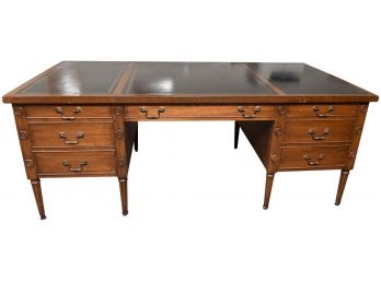 Sahon NY Tradition Furniture Classic Partners Mahogany Desk With Leather Tooled Top