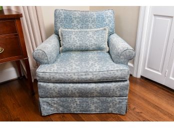 Upholstered Club Chair With Matching Pillow