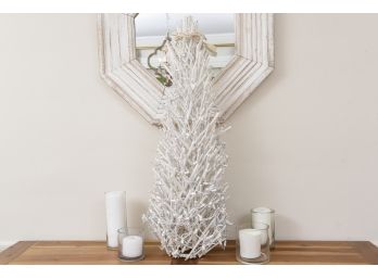 Hand Made Twig Branch Lighted Tree Decor By The Silk Road Of Bronxville