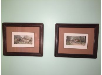 Pair Of Framed Fox Hunt Prints