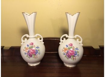 Beautiful Pair Of Lenox Rose Bud Vases
