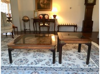 Beveled Glass Top Coffee Table And End Table Set