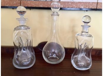 Three Stoppered Decanters