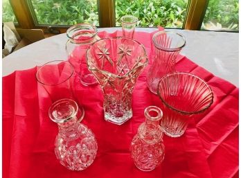 Lot Of 8 Glass Vases