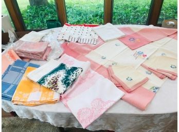Lot Of Tablecloths And Linen Napkins