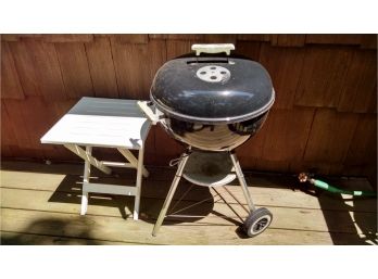 Weber Kettle Charcoal Grill & Small Snack Table
