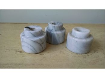 Trio Of Marble Candle Holders