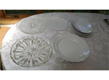 Lot Of 7 Oval & Round Serving Platters