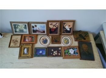 Lot Of 15 Small Wall Pictures In Frames