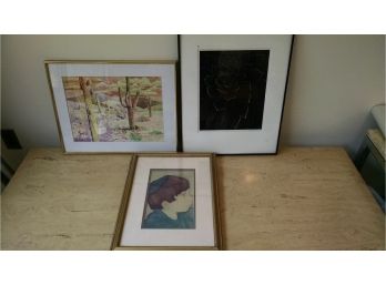 Lot Of 3 Pictures - Some Damage To Frames
