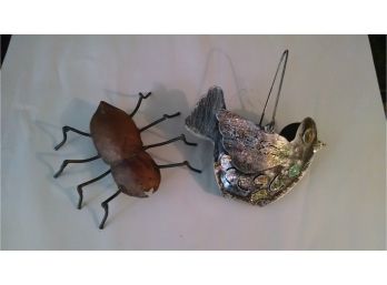 2 Piece Metal Art - Spider & Bird