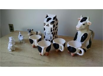 Ceramic Cow Coffee Service Set