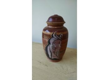 Covered Hand Painted Vase - 14'
