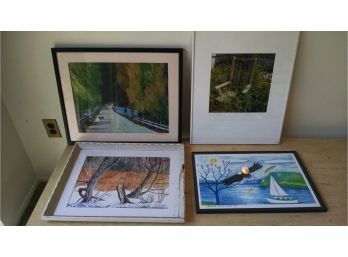 Lot Of 4 Pictures - Chair, Highway