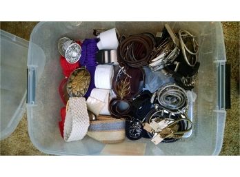 Great Collection Of Vintage Woman's Belts And Buckles
