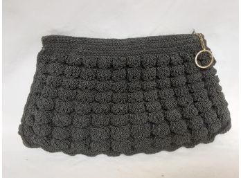 Vintage Black Crocheted Clutch