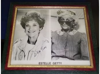 Framed Estelle Getty Autographed 8x10 B&W Photo
