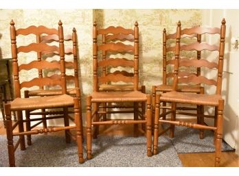 Six Ladder Back Chairs