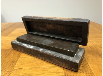Awesome Vintage Oil Stone In Wooden Box For Blade Sharpening