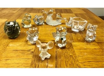 Lot Of Vintage Glass Animal Figurines Including Fenton And Pilgrim Glass