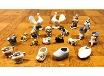 Large Group Of Various Japanese Porcelain And Stone Miniature Figurines