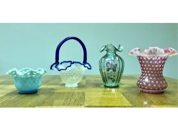 Set Of 4 Collectible Fenton Glass Pieces