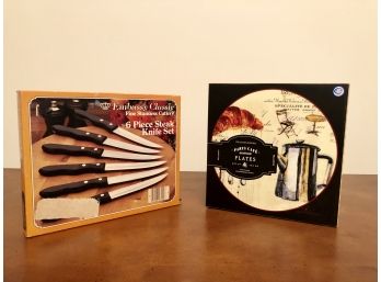 Embassy Classic Knife Set And Set Of 4 Paris Cafe Plates