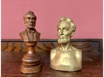 Pair Of Vintage Abraham Lincoln Busts