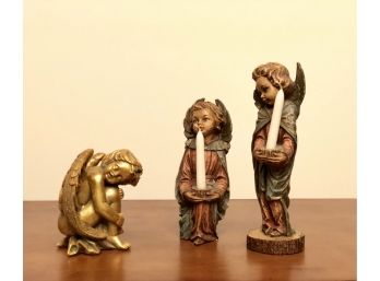 Set Of Angel Figurines Including Chrisdon And Italian Pieces