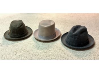 Set Of 3 Vintage Men's Hats - Stetson, Adam, And Formally Yours
