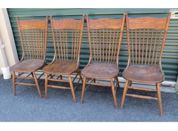4 Country Style Oak Chairs